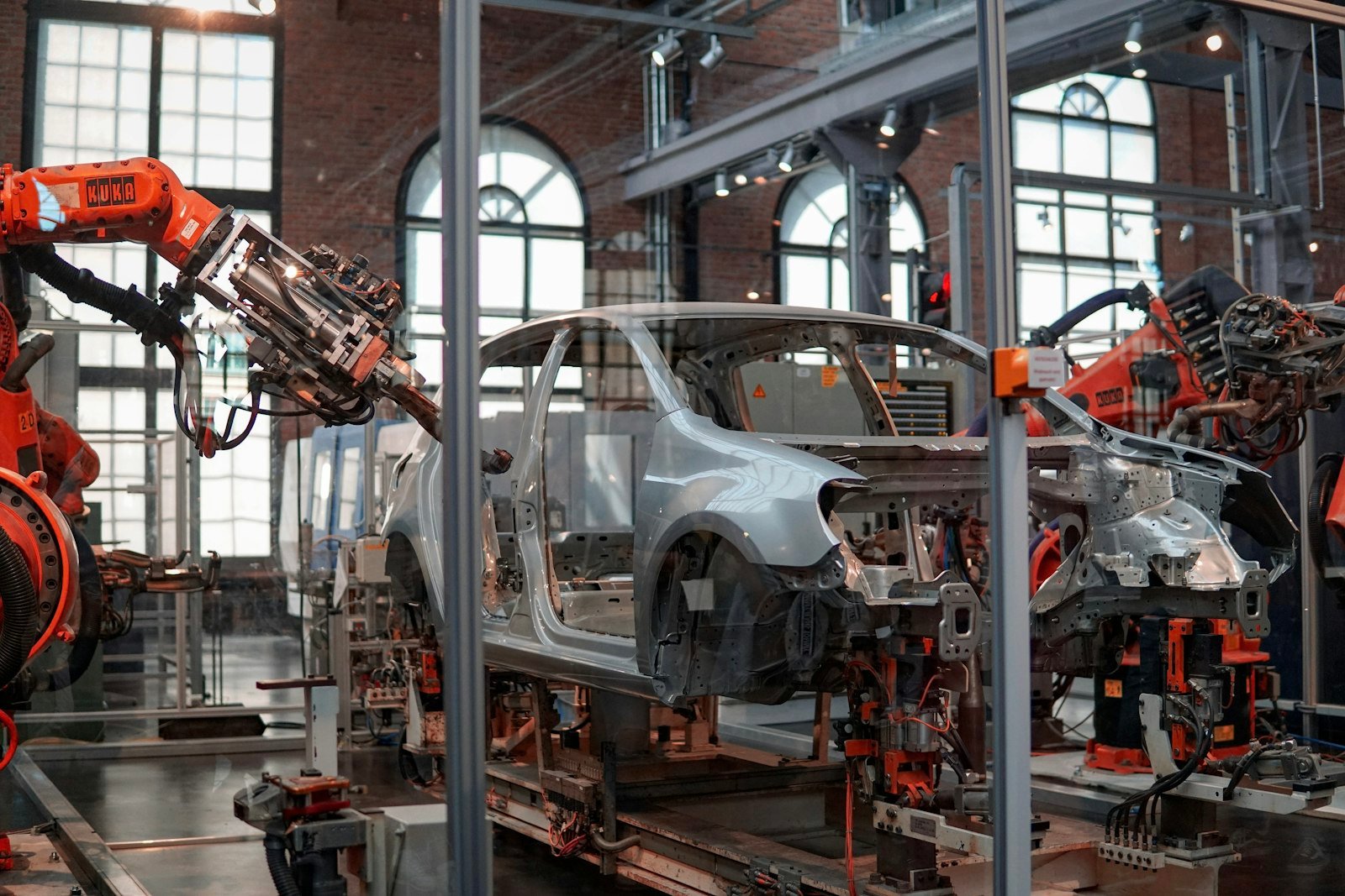 Robotic body-in-white line in an automotive parts plant